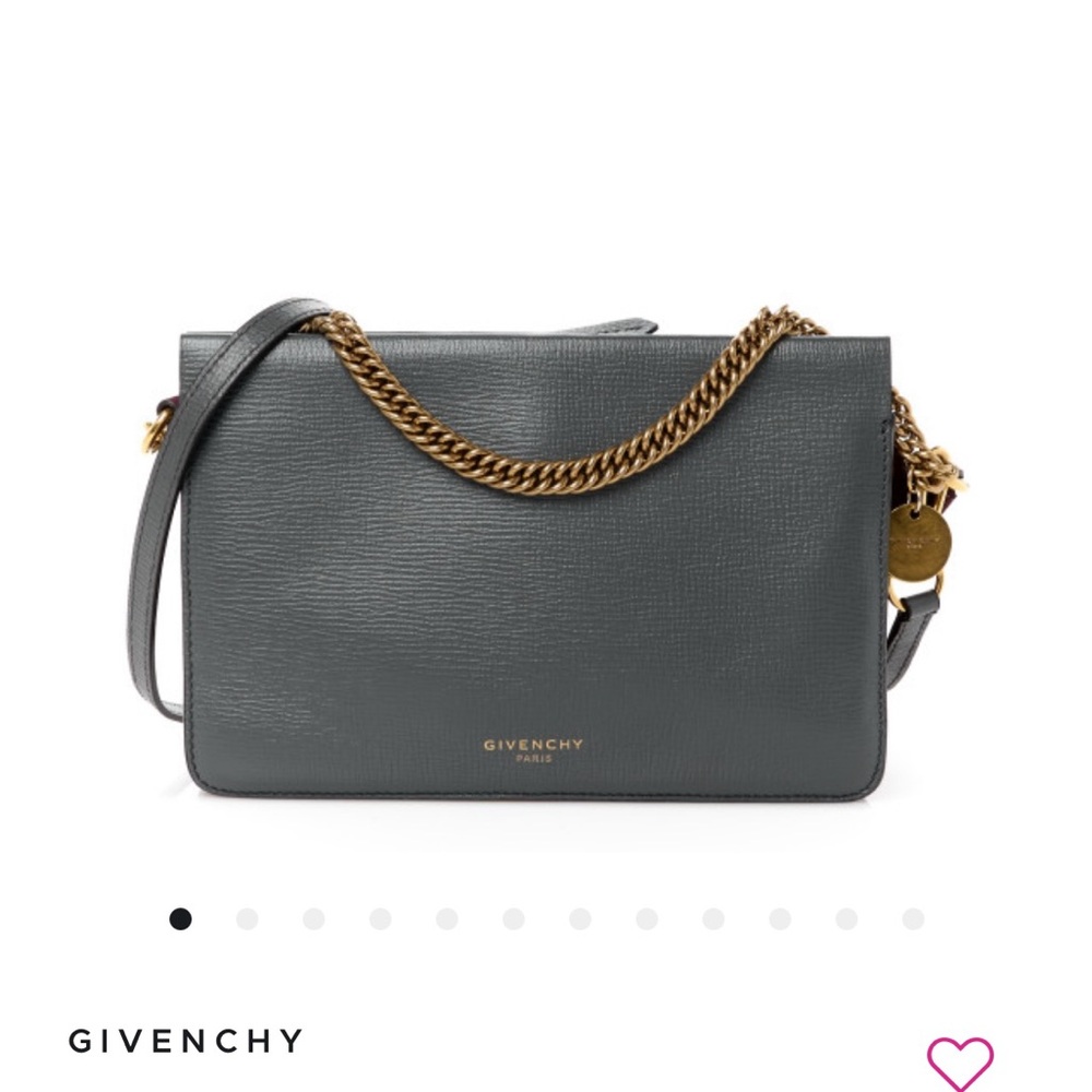 Givenchy Dark Gray Crossbody Bag with Gold Chain